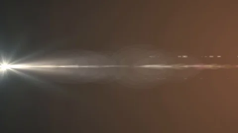 Horizontal moving lights optical lens flares shiny bokeh animation art Stock-Footage 85643595