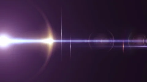 Horizontal moving lights optical lens flares shiny bokeh animation art Stock Footage 85659262
