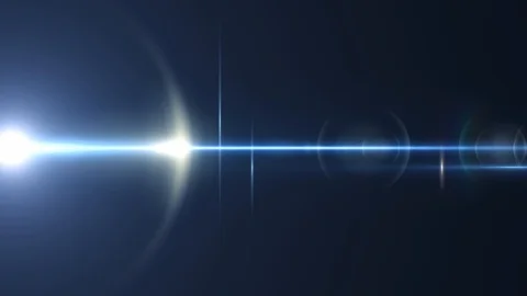 Horizontal moving lights optical lens flares shiny bokeh animation art Video stock 85659345