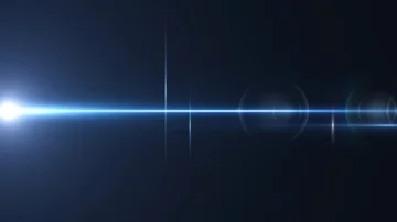 Horizontal moving lights optical lens flares shiny bokeh animation art Video stock 85659858