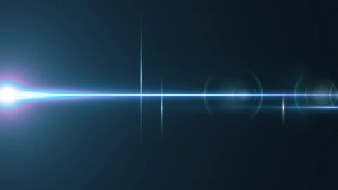 Horizontal moving lights optical lens flares shiny bokeh animation art Stock Footage 85660022