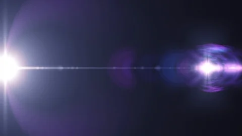Horizontal moving lights optical lens flares shiny bokeh animation art Stock Footage 85662266