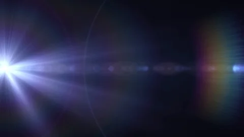 Horizontal moving lights optical lens flares shiny bokeh animation art Stock Footage 85662346