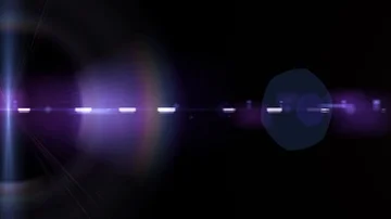 Horizontal moving lights optical lens flares shiny bokeh animation art Stock Footage 85832834