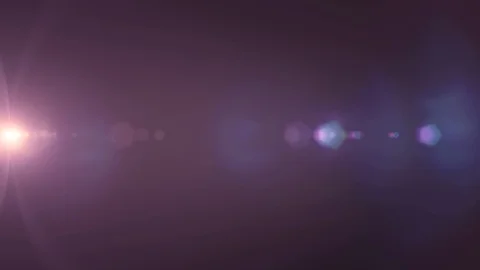 Horizontal moving lights optical lens flares shiny bokeh animation art Stock Footage 85932783