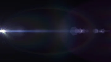 Horizontal moving lights optical lens flares shiny bokeh animation art Video stock 85934631