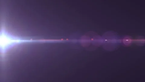 Horizontal moving lights optical lens flares shiny bokeh animation art Stock-Footage 85975466