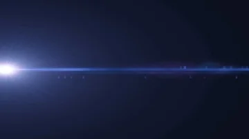 Horizontal moving lights optical lens flares shiny bokeh animation art Video stock 85975550