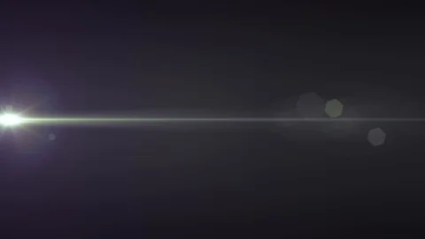 Horizontal moving lights optical lens flares shiny bokeh animation art Video stock 85976496