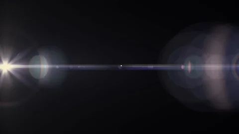 Horizontal moving lights optical lens flares shiny bokeh animation art Stock Footage 86053663