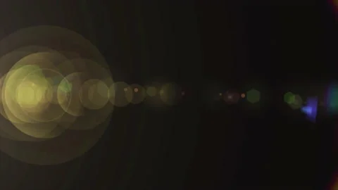 Horizontal moving lights optical lens flares shiny bokeh animation Stock Footage 171018476