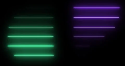 Horizontal moving neon light beams pile up stack-like data in 4K Stock Footage 274776015