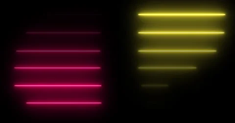 Horizontal moving neon light beams pile up stack-like data in 4K Stock Footage 274776020