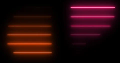 Horizontal moving neon light beams pile up stack-like data in 4K Stock Footage 274776198