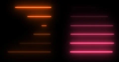 Horizontal moving neon light beams pile up stack-like data visualization. F.. Stockillustratie