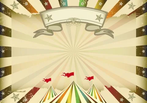 Horizontal multicolor circus Stock Illustration
