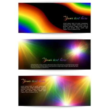 Horizontal multicolored banners Stock Illustration