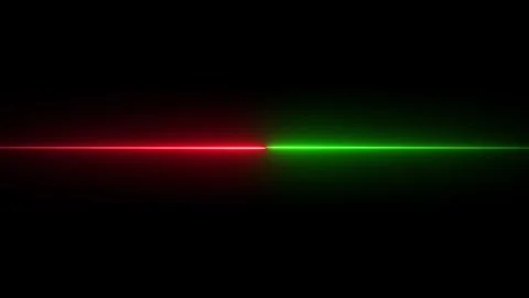 Horizontal Neon Line Red and Green Split on animated Black Background light.. Stock Footage 332706188