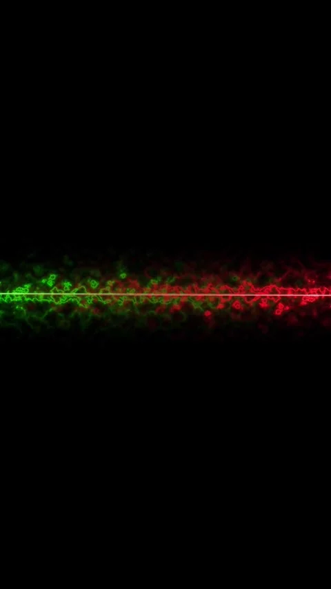 Horizontal neon line with red and green swirls. Horizontal neon line red gr.. Stock Footage 345723141