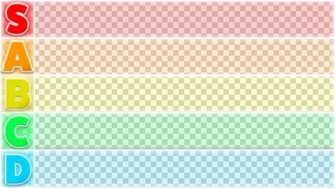 Horizontal neon tier list template Stock Illustration