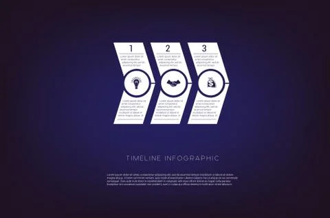 Horizontal numbered arrows. Concept  illustration or background. Timeline inf Stock Illustration