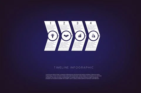 Horizontal numbered arrows. Concept  illustration or background. Timeline inf Stock Illustration