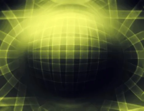 Horizontal olive 3d sphere abstract illustration background Stock Illustration
