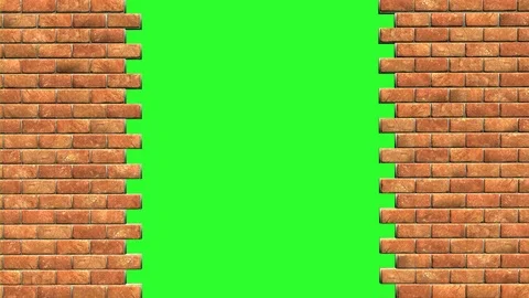 Horizontal opening and closing of a brick wall. Stock Footage