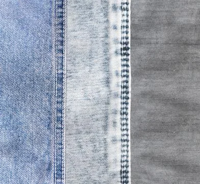 Horizontal or vertical background with denim patches of light grey, blue an.. Stock Photos