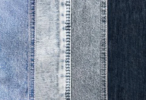Horizontal or vertical background with denim patches of light grey, blue an.. Stock Photos
