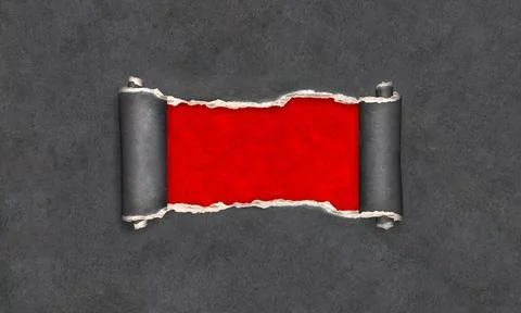 Horizontal or vertical background with ragged hole torn in ripped paper of da Stock Illustration