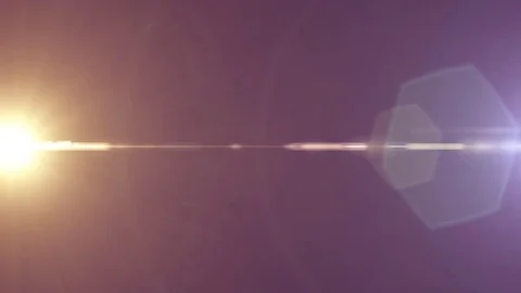 Horizontal orange moving lights optical lens flares overlay shiny animation art Stock Footage 85357136