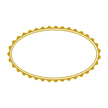 Horizontal Oval Golden Empty Frame Stock Illustration