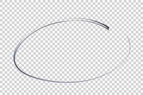 A horizontal oval line drawn with black marker Stock Illustration