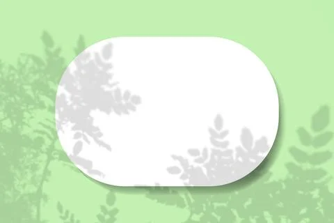 A horizontal oval sheet of white textured paper on the green wall background Stock Illustration
