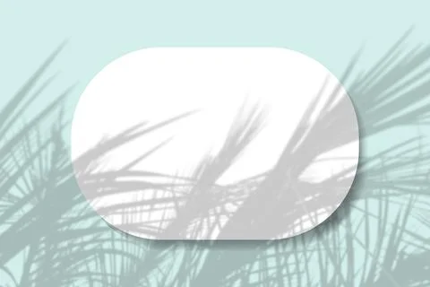 A horizontal oval sheet of white textured paper on the blue wall background Stock Illustration