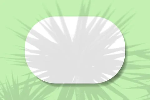 A horizontal oval sheet of white textured paper on the green wall background Stock Illustration