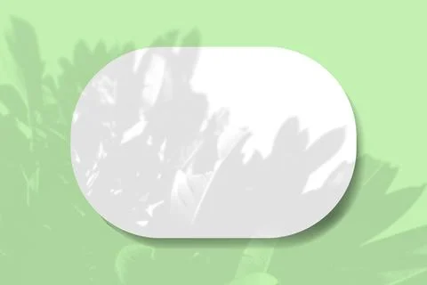 A horizontal oval sheet of white textured paper on the green wall background Stock Illustration