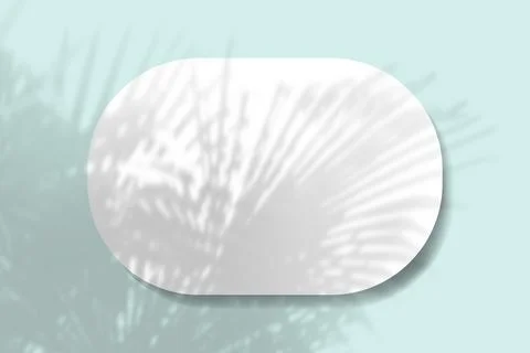 A horizontal oval sheet of white textured paper on the blue wall background Stock Illustration