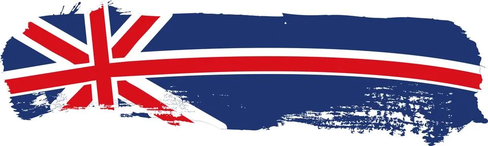 Horizontal paint scratches of the british flag,vector illustration on a whi.. Stockillustratie