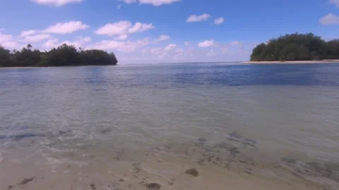 Horizontal pane view of beautiful scene of Oneroa and Koromiri and Taakoka  isle Stock Footage 245442034