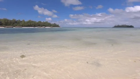 Horizontal pane view of beautiful scene of Oneroa and Koromiri and Taakoka  isle Stock Footage 245442040