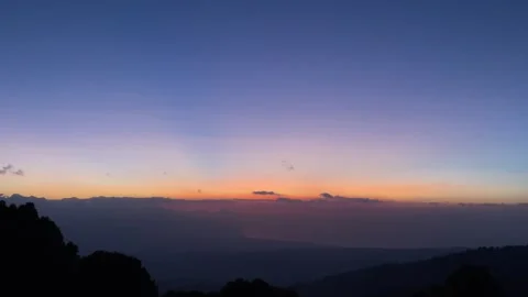Horizontal Panning Twilight Sky with Color Gradient Over Coast in Bali Stock Footage 341809285