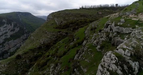 Horizontal panorama above deep Hanut. Shushi location 4.24 203921 05 Stock Footage 91666837