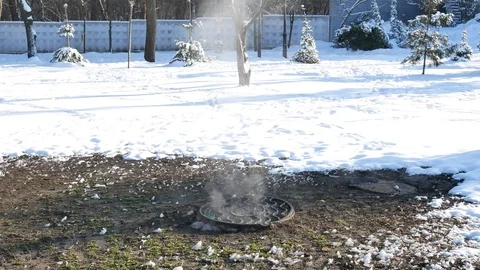 Horizontal panorama of heating main underground Stock Footage 102127092