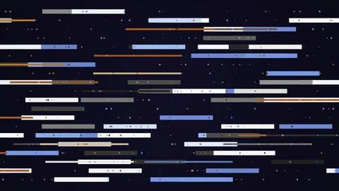 Horizontal, parallel graphic lines moving from side to side on a dark blue Stock Illustration