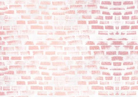 Horizontal pastel gradient pink brick wall style textured background Stock Illustration