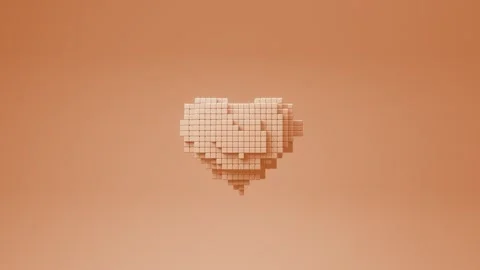 Horizontal peach pumping heart over peach background loop Stock Footage 293345726