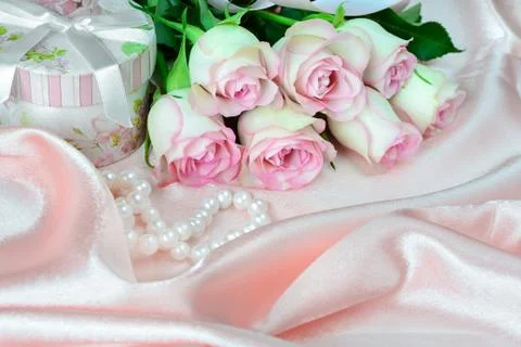 Horizontal pink composition Stock Photos