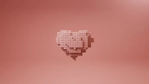 Horizontal pink pumping heart over pink background loop Stock Footage 293345732